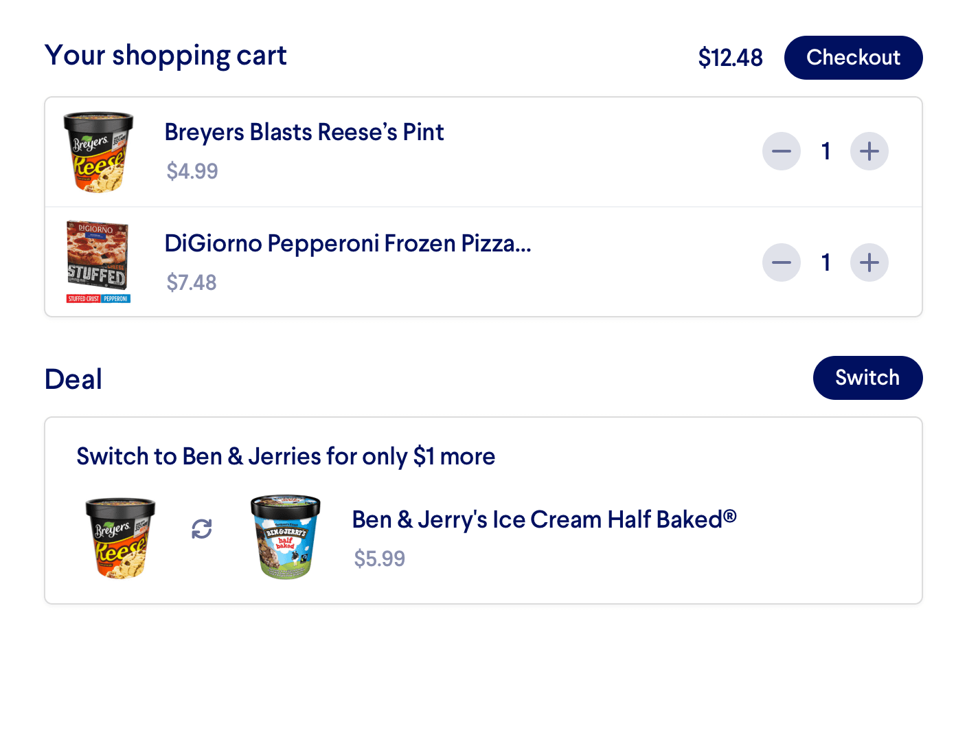 Example for Cart Upsells