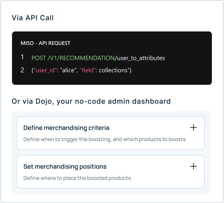 Fine-tune your search rankings programatically or apply no-code business logic 